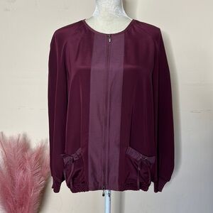 St. John • silk bomber jacket with full zip front